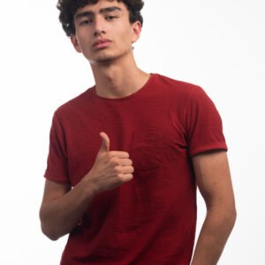 Men's red cotton T-shirt