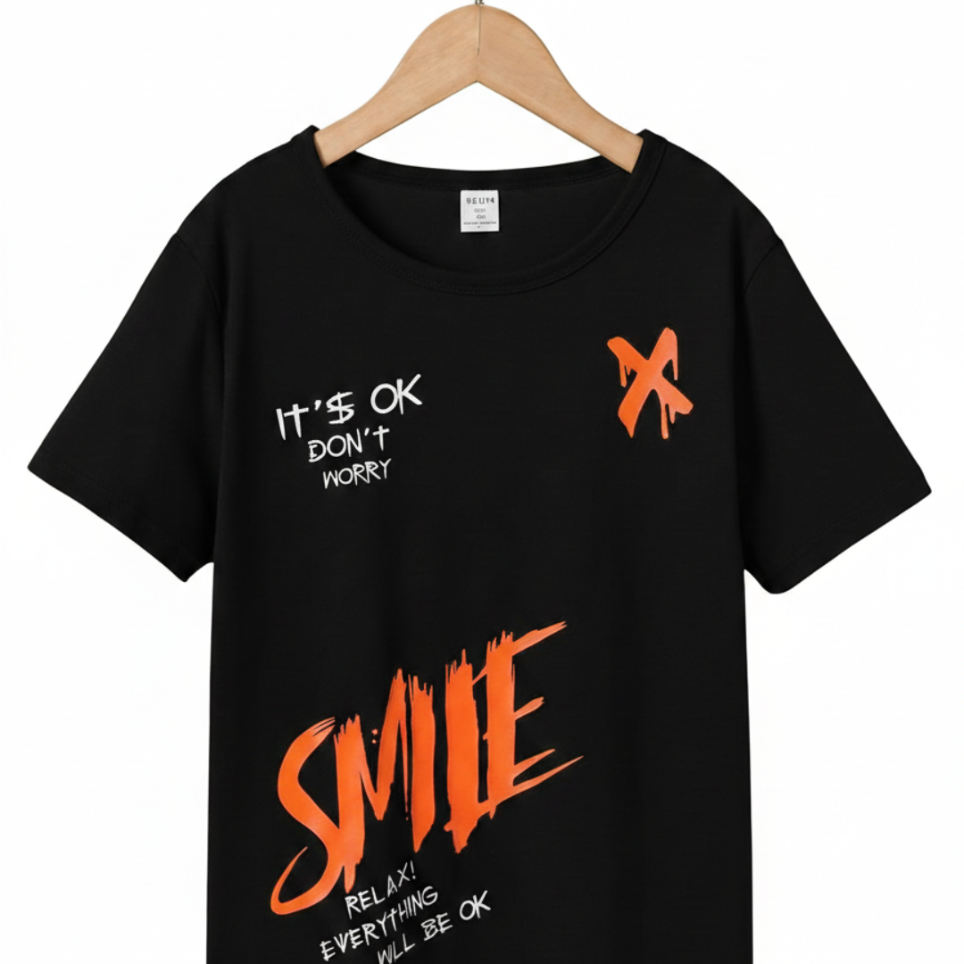 Boys Half Sleeve Typographic Print T-Shirt